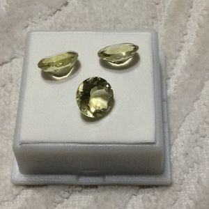 3 Lemon Quartz Gemstones